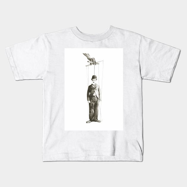 Charles Chaplin - God's marionette Kids T-Shirt by art-koncept
